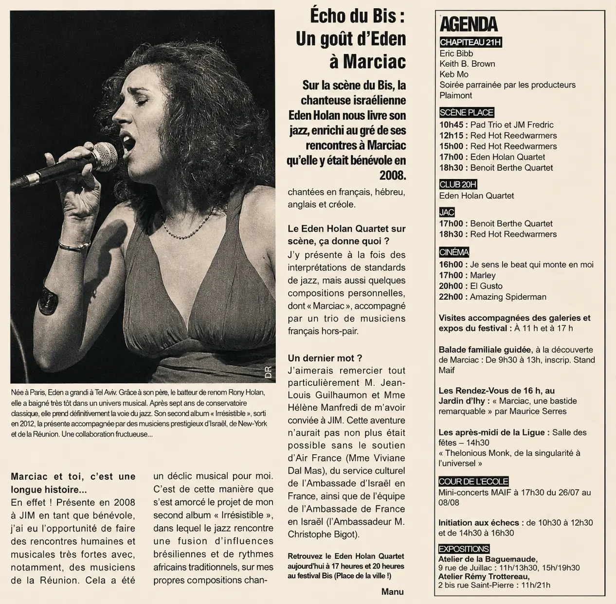 כתבה ב-Jazz in Marciac - Un goût d'Eden à Marciac