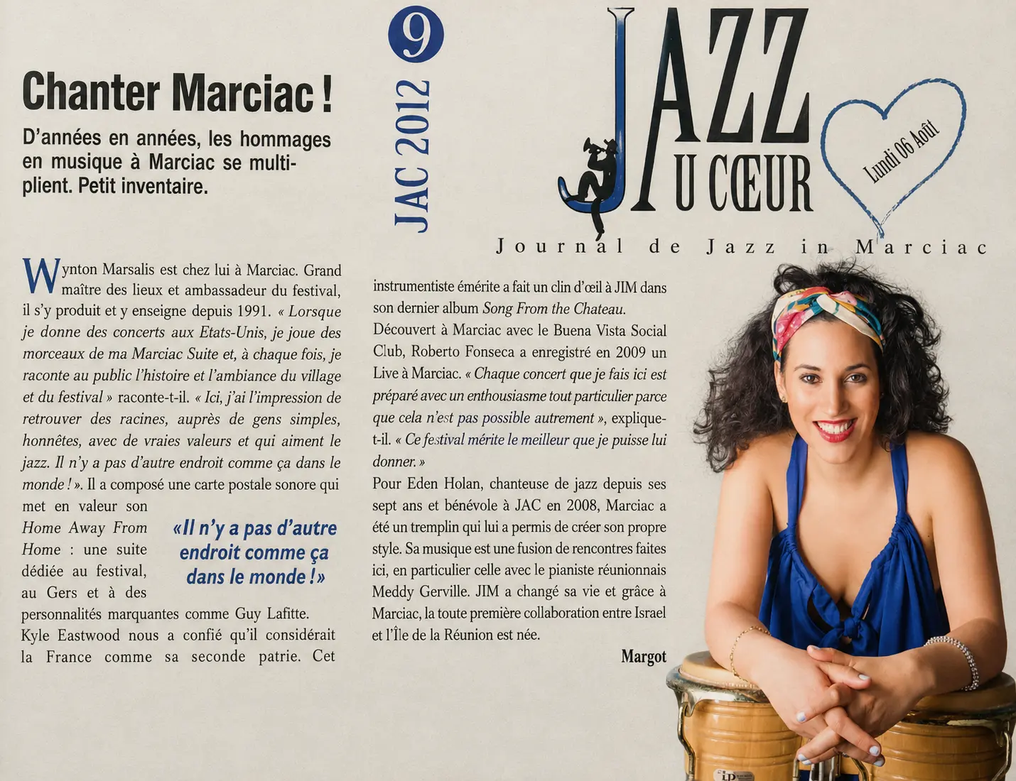 כתבה בעיתון Jazz au Cœur של פסטיבל מרסיאק